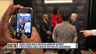 Lisa Leslie speaks at Oakland University's MLK Scholarship event