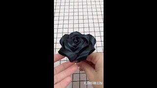 DIY How To Make Black Ribbon Rose