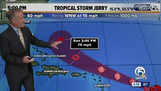 5 p.m. updated on Tropical Storm Jerry