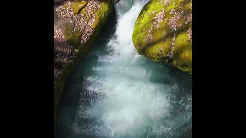 Drone Shot – Secluded and Remote Pristine Waterfall and Swimming Hole in the Pa Wilds – Lick Island