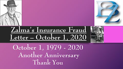 Zalma’s Insurance Fraud Letter – October 1, 2020