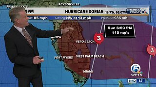 Hurricane Dorian packing 85 mph winds, expected to become a dangerous storm