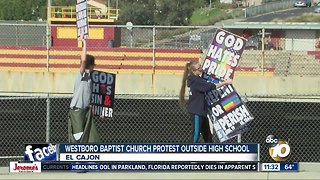 Westboro Baptist Church members protest outside East County schools