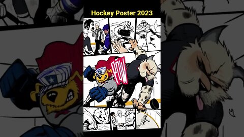 New poster for Roanoke #hockey #superhero night. #comicart #dogvscat #bobcat #mascot #illustration