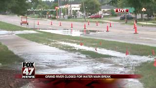 Grand River Down to One Lane in Both Directions at Central Park Drive in Okemos