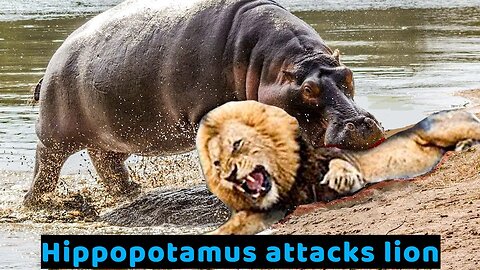 When the hippopotamus attacks the lion