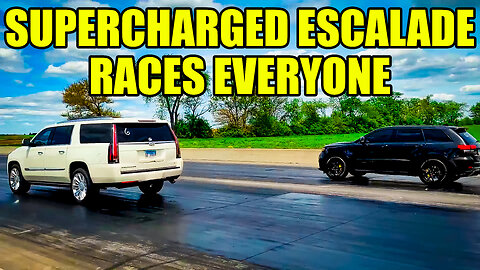 Wife Races Supercharged Escalade Against EVERYONE At The Track!