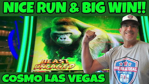 NICE RUN & BIG WIN ON BEAST UNCAGED at COSMO LAS VEGAS - THE REAL DEAL SLOT REELS