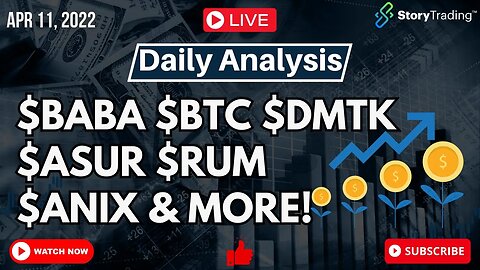 4/11/23 Daily Analysis: $BABA $BTC $DMTK $ASUR $RUM $ANIX & more!