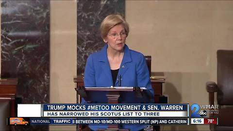 Trump mocks #MeToo movement in riff on Warren