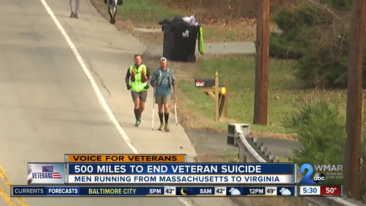 Men running 500 miles in 12 days to end veteran suicide