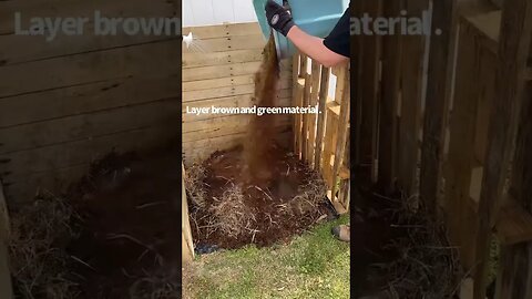Starting a new compost bin with horse manure #shorts