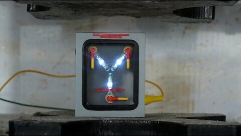 Flux Capacitor Crushed By Hydraulic Press