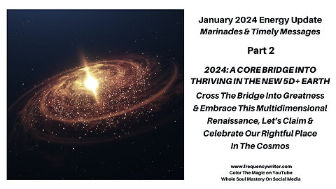 Jan 2024 Marinades: A Core Bridge to Thrive in the New 5D Earth, Orient to Light & 2020 Clear Sight