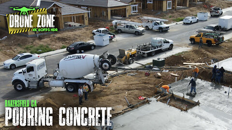 Pouring Concrete For New Homes In Bakersfield, CA [4K 60FPS HDR]