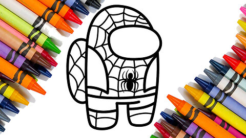 coloring page spidey among us