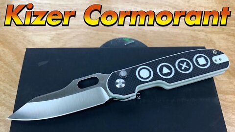 Kizer Cormorant button lock flipper knife / includes disassembly / PlayStation scales !