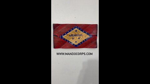 Wooden Arkansas Flag