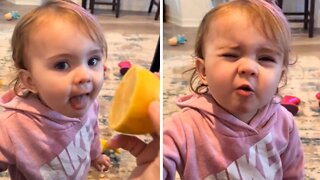 Toddler Gives Hilarious Reaction After Tasting Lemon