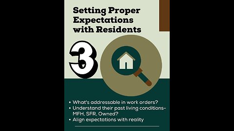 Align Resident Expectations & Slash SFR Work Orders