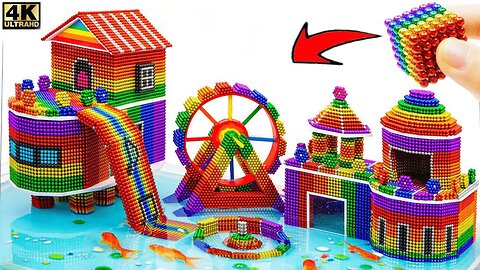 DIY How To Build Water Slide Playground, WaterWheel For Pet From Magnetic Balls