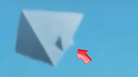 Pyramid-shaped UFO sighting over residential area [Space]