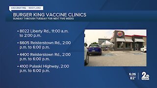 Burger King host vaccine clinics at local restaurants