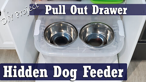 DIY Projects | Pull Out Cabinet Drawer | Hidden Dog Feeder