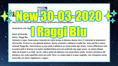 I Raggi Blu via Erena Velazquez, 28 marzo 2020.