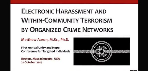 Electronic Harassment & Remote Torture Are Domestic Terrorism: Presentation by Mathew Aaron Ph.D.