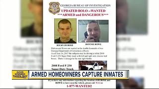 Homeowners with guns capture escaped inmates