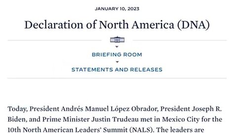 DECLARATION OF NORTH AMERICA. BIDEN HIGH TREASON. US SOVEREIGNTY ABOLISHED FOR UN AGENDA 2030