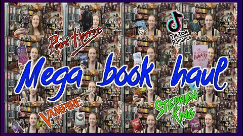 MEGA BOOK HAUL UNBOXING (61) ~ Stephen King ~ Point Horror ~ Vampires ~ TikTok Romances ~ Bookmarks (authortube booktube booktuber #authortube #booktube #booktuber)