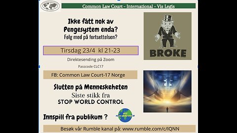 23.4.24: #StopWorldControl, #Sivilforsvaret, #17.5.24, #CLC17 møte, Oslo