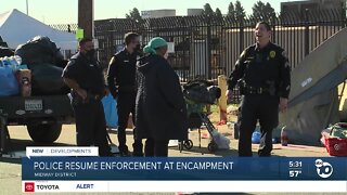 Police resume enforcement at Midway District homeless encampment