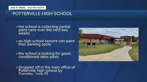 Potterville High School seniors add artistry to their parking lot