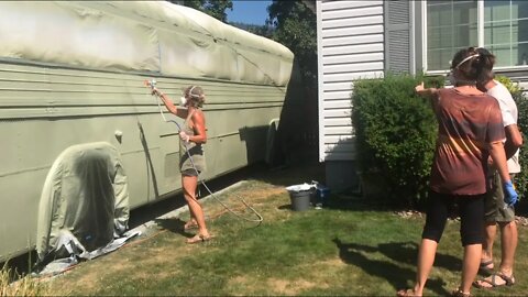 The BEST Video on How to Paint Your Bus | Painting Sage on with an Airless Sprayer | Food Truck