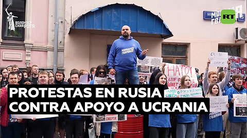 Activistas protestan en Moscú y San Petersburgo contra el apoyo de la OTAN a Ucrania