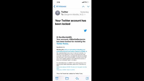 Dr. O gets banned from Twatter once again...