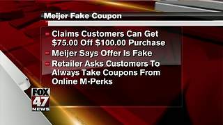 Meijer warns customers about bogus coupon