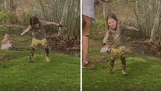 Wild Child Goes On A Adventure In A Creek At The Winery