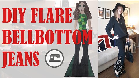 🏴♟️ DIY FLARE / BELLBOTTOM JEANS ♟️🏴 | BUDGETSEW #FRIDAYSEWS