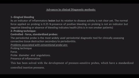 Periodontics L2 (Advances in Periodontal Diagnosis)