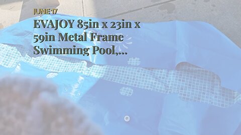 EVAJOY 85in x 23in x 59in Metal Frame Swimming Pool, Outdoor Rectangular Above Ground Pool with...
