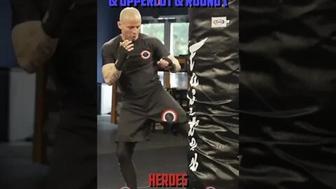 Heroes Training Center | Kickboxing "How To Double Up" Hook & Uppercut & Uppercut & Round 1 #Shorts