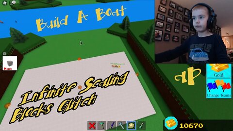 AndersonPlays Roblox Build A Boat For Treasure - Scaling Unlimited / Infinite Blocks Glitch