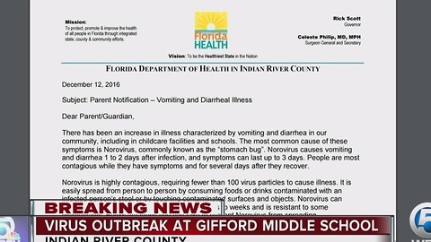 Norovirus outbreak at Gifford Middle School in Indian River County