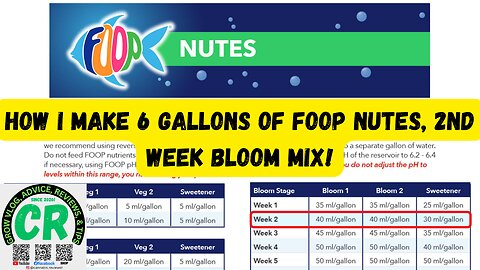 How I make 6 gallons of FOOP Organic Nutes 2nd week Bloom nutrient mix!