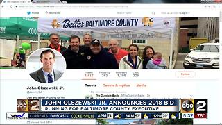 Democrat John Olszewski Jr. announce county executive campaign
