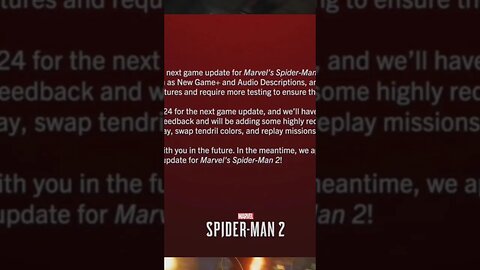 Spider-Man 2 Next Big Update Details #marvelspiderman2 #spiderman #shorts #ps5 #gaming #comics #dlc